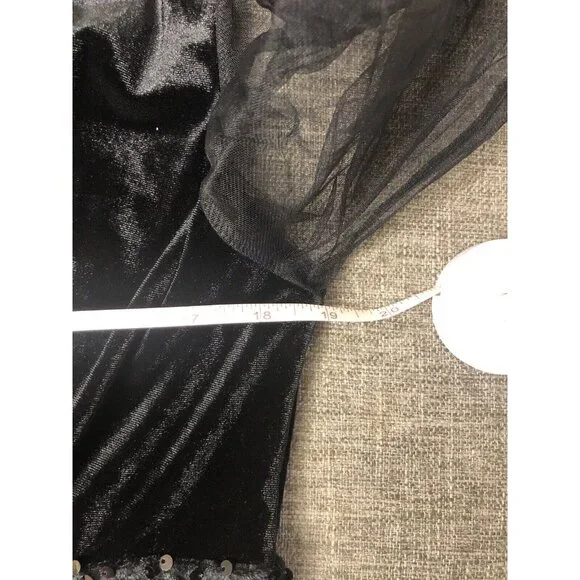 Womens Floerns Black Contrast Mesh Sequins Party Bodycon Dress Size XL - Picture 6 of 7